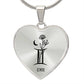 Gemini 5/21 - 6/20 & Flower Heart Pendant Necklace