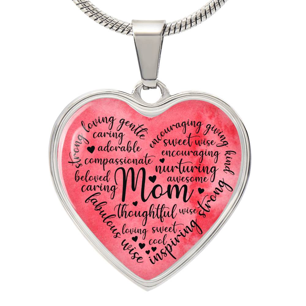 Personalized Mom Heart Pendant Necklace