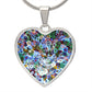 Murano  Glass Look Heart Pendant Necklace