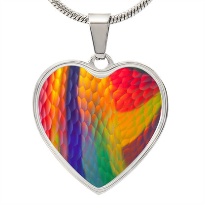 Murano Glass Look Heart Pendant Necklace