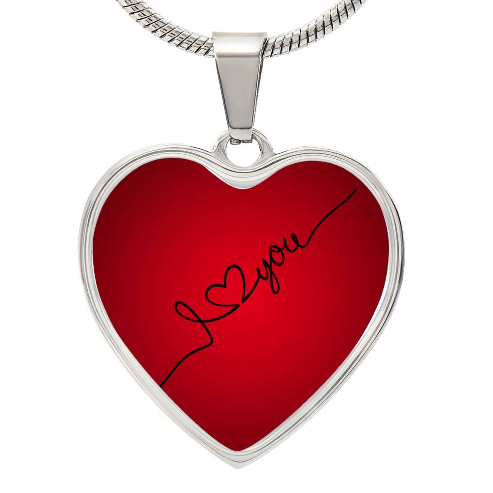 I Love You Heart Pendant Necklace