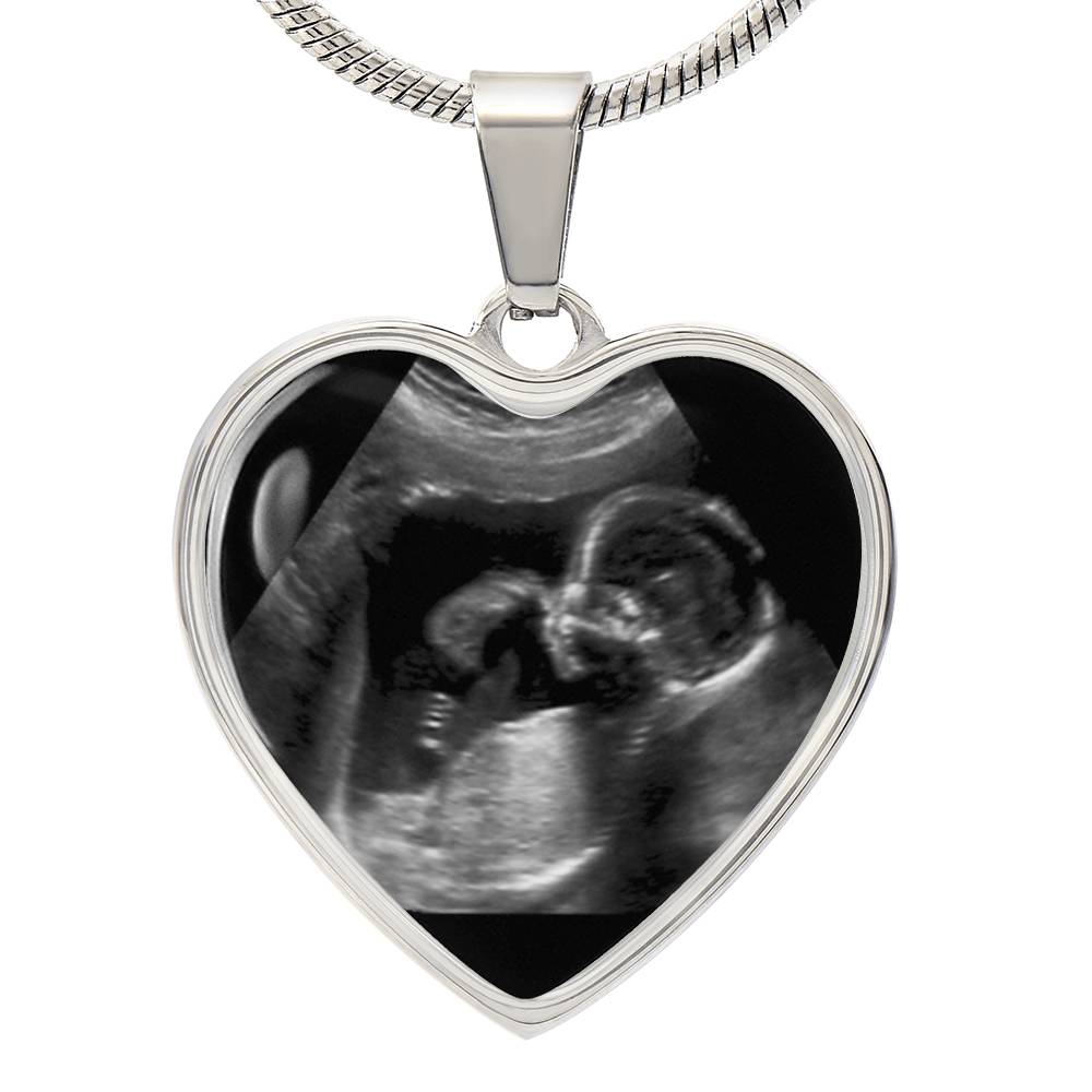 Personalized Sonogram Heart Pendant Necklace