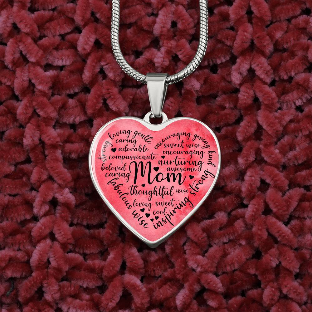 Personalized Mom Heart Pendant Necklace