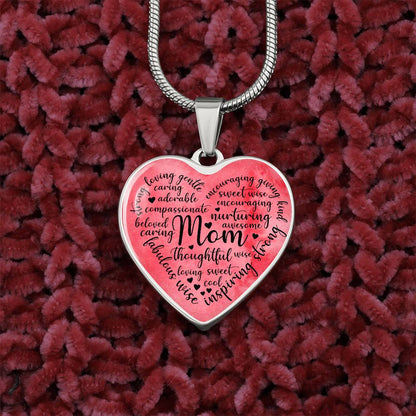 Personalized Mom Heart Pendant Necklace