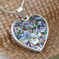Murano  Glass Look Heart Pendant Necklace