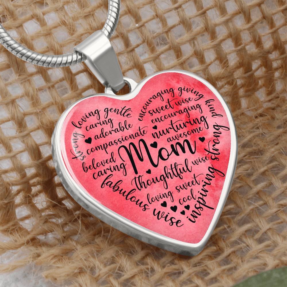 Personalized Mom Heart Pendant Necklace