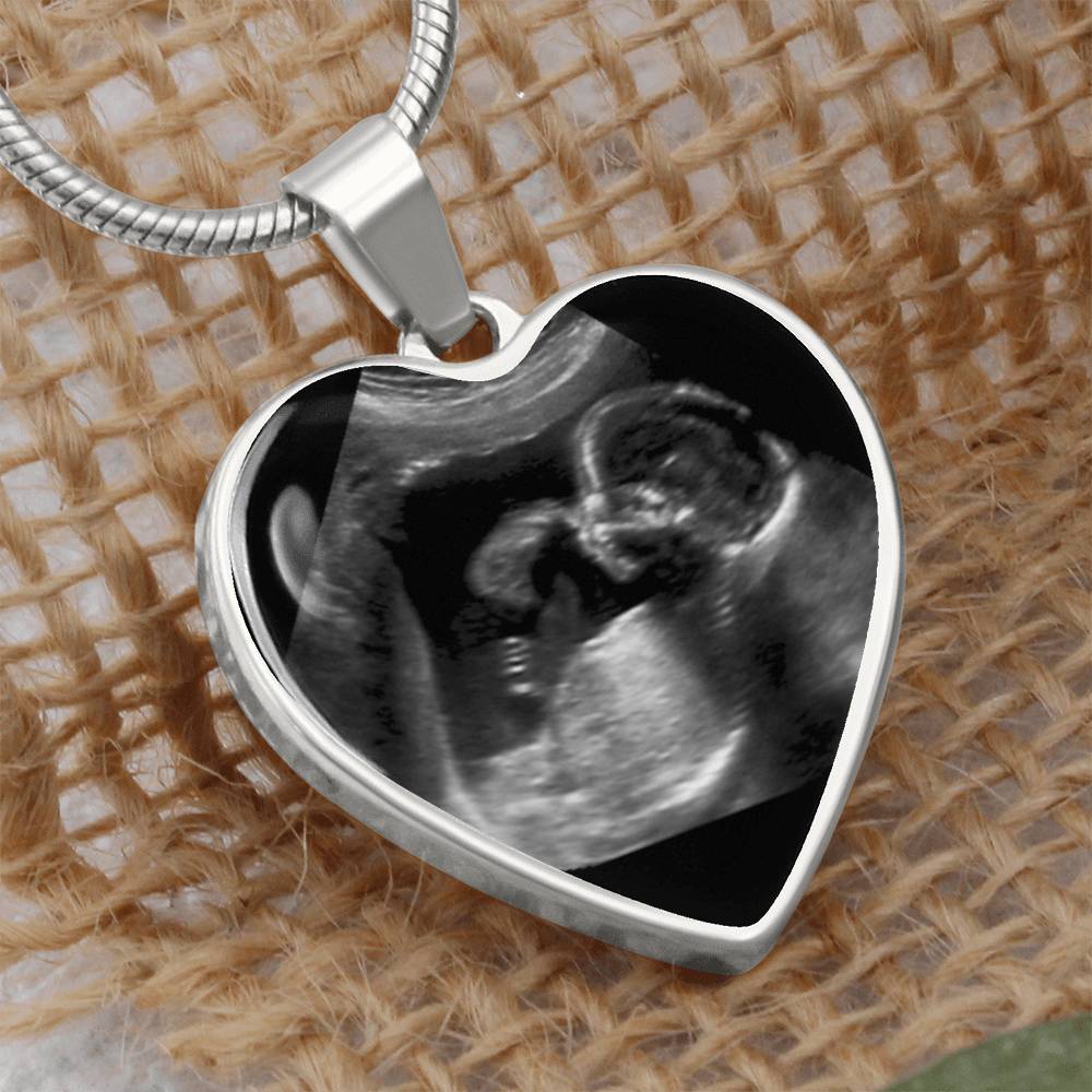 Personalized Sonogram Heart Pendant Necklace