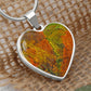 Murano Glass Look Heart Pendant Necklace