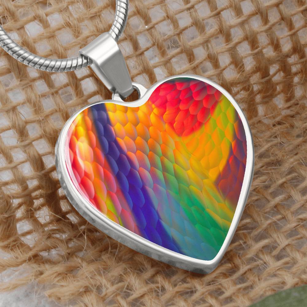 Murano Glass Look Heart Pendant Necklace