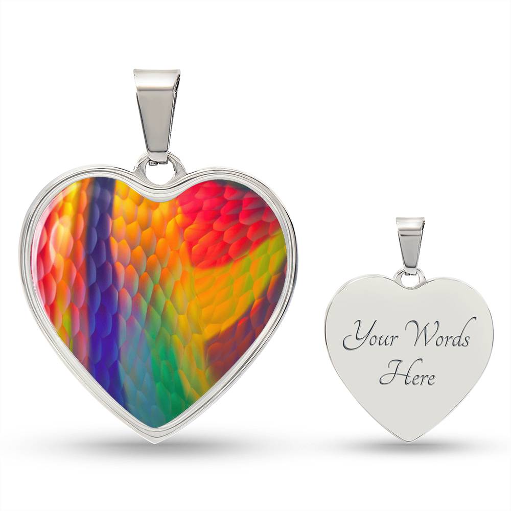 Murano Glass Look Heart Pendant Necklace