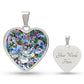 Murano  Glass Look Heart Pendant Necklace