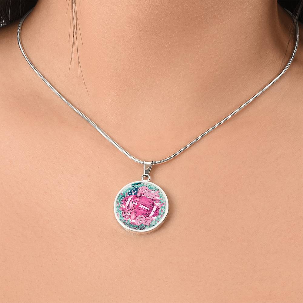 Pink Out Breast Cancer Pendant Necklace