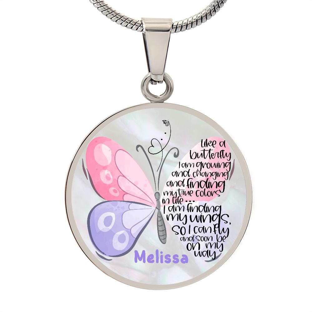 Like A Butterfly Name Pendant Necklace