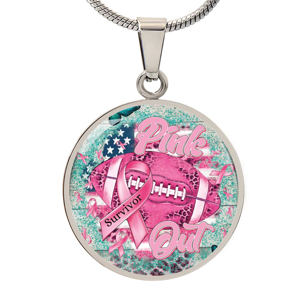 Pink Out Breast Cancer Pendant Necklace