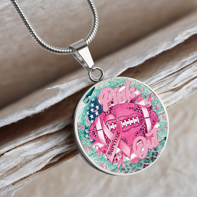 Pink Out Breast Cancer Pendant Necklace