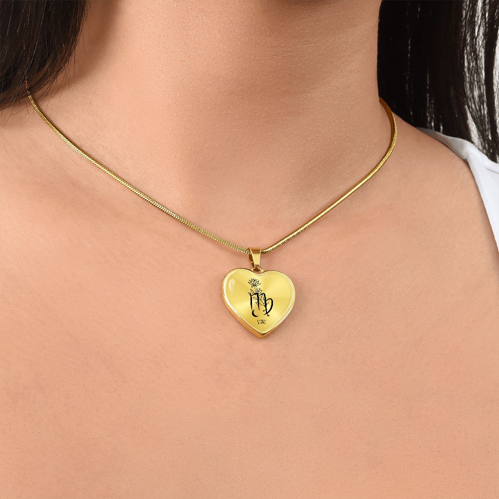 Virgo 8/23 - 9/23 & Flower Heart Pendant Necklace