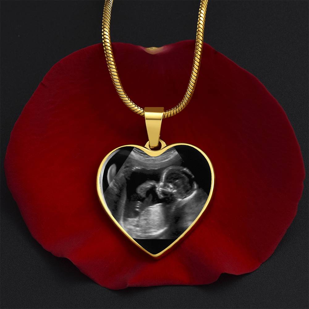 Personalized Sonogram Heart Pendant Necklace