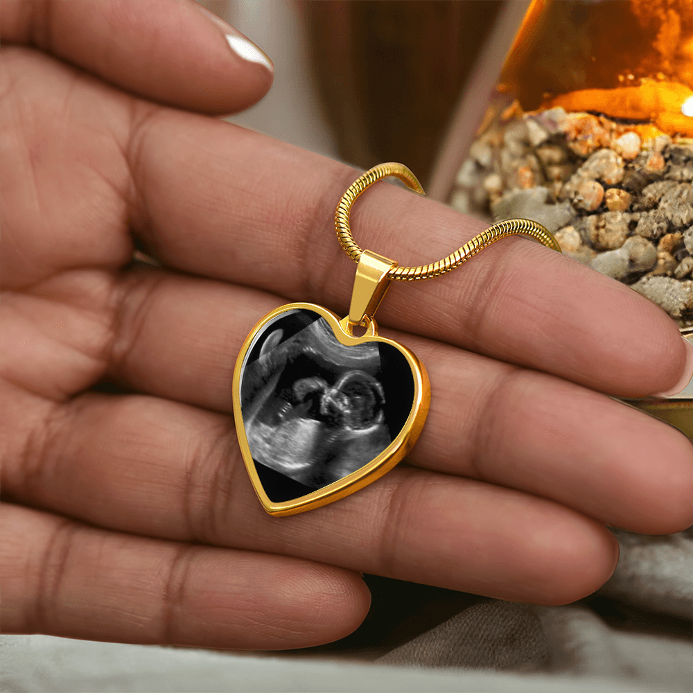 Personalized Sonogram Heart Pendant Necklace