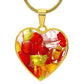 Murano Glass Look Heart Pendant Necklace