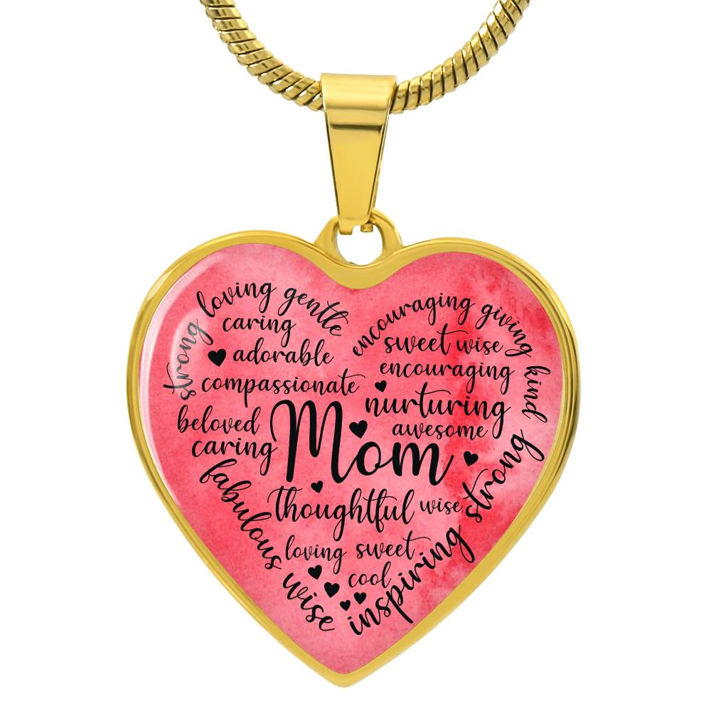 Personalized Mom Heart Pendant Necklace