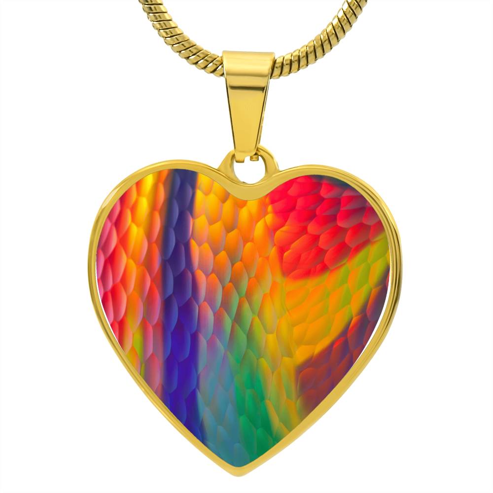 Murano Glass Look Heart Pendant Necklace