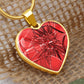 Murano Glass Look Heart Pendant Necklace