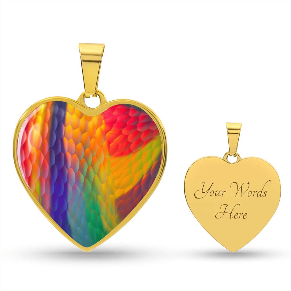 Murano Glass Look Heart Pendant Necklace