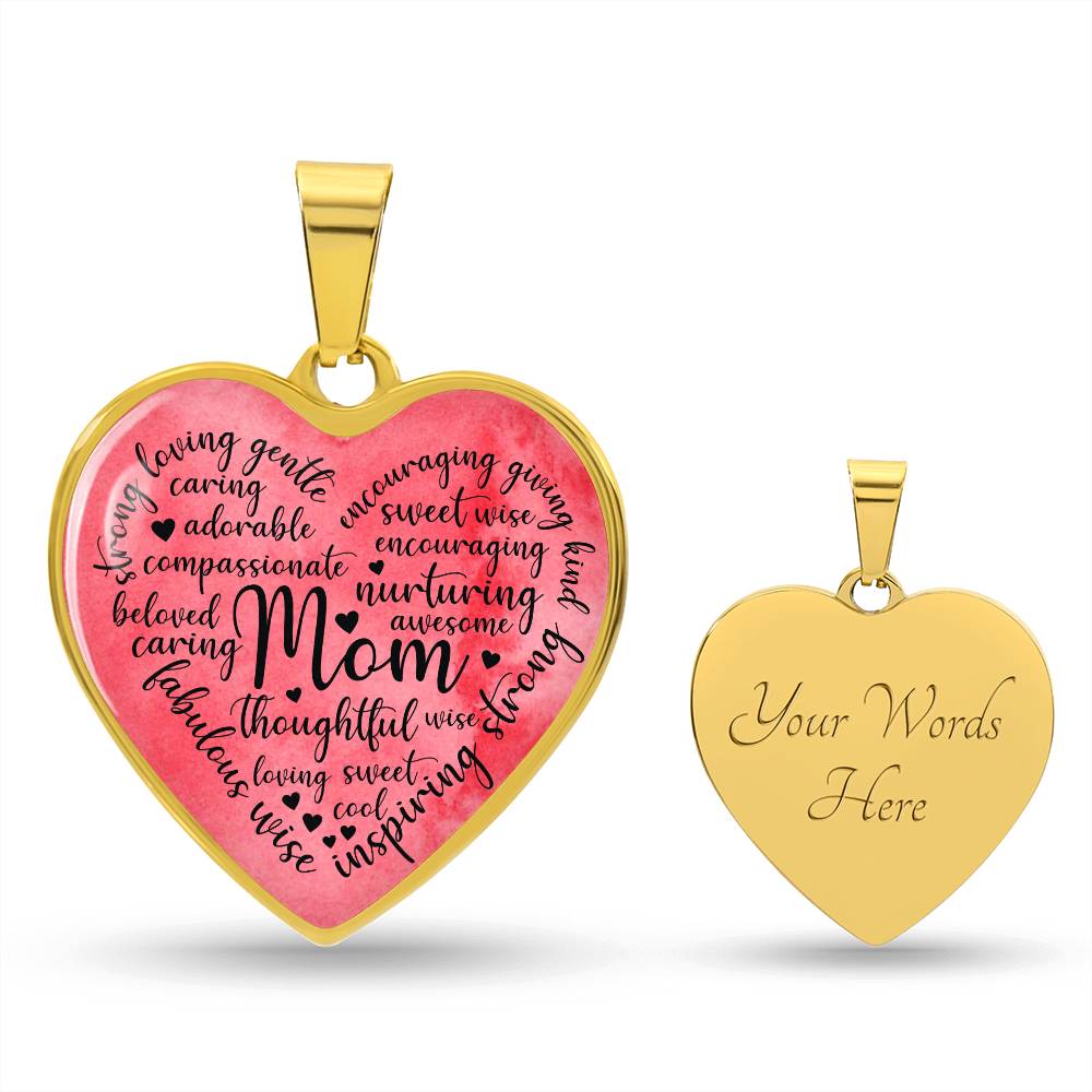 Personalized Mom Heart Pendant Necklace