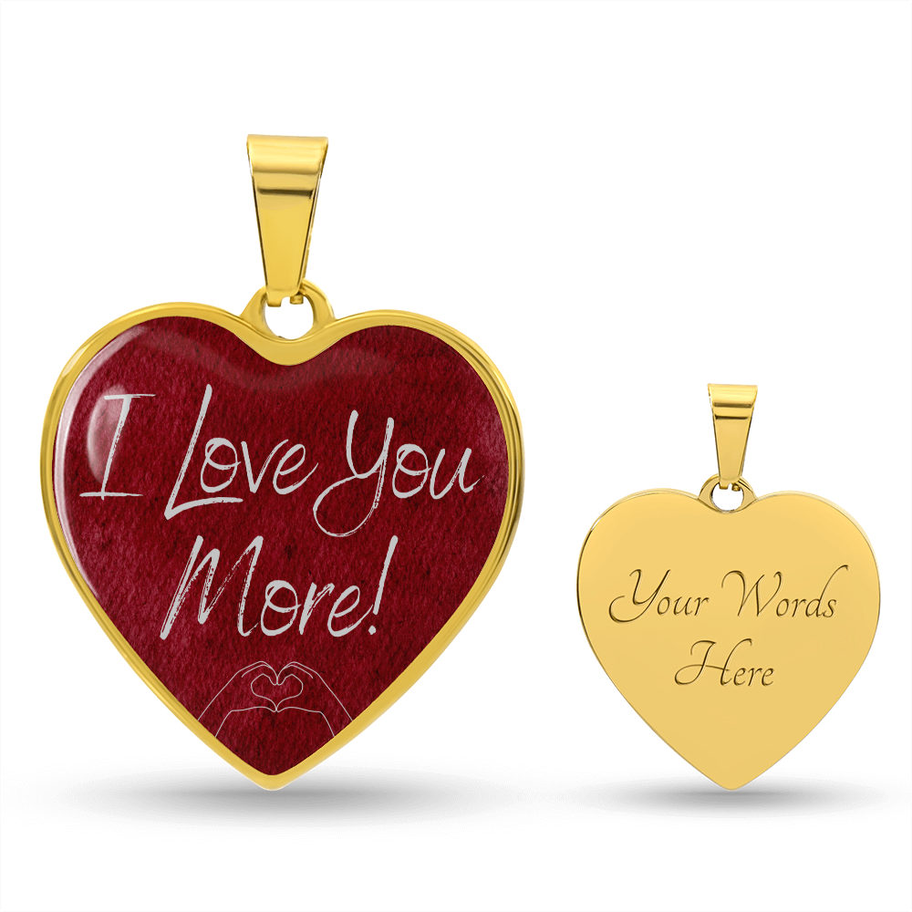 Personalized I Love You More Heart Pendant Necklace