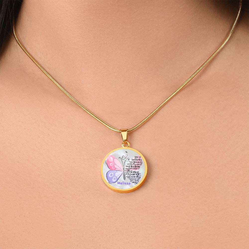 Like A Butterfly Name Pendant Necklace