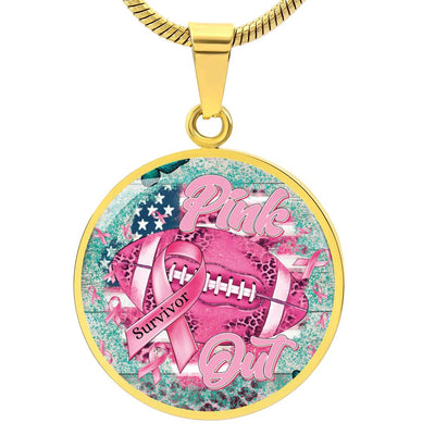 Pink Out Breast Cancer Pendant Necklace