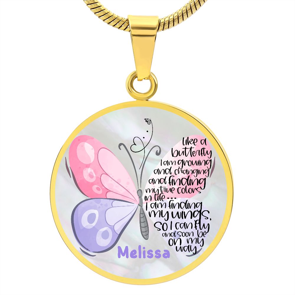 Like A Butterfly Name Pendant Necklace