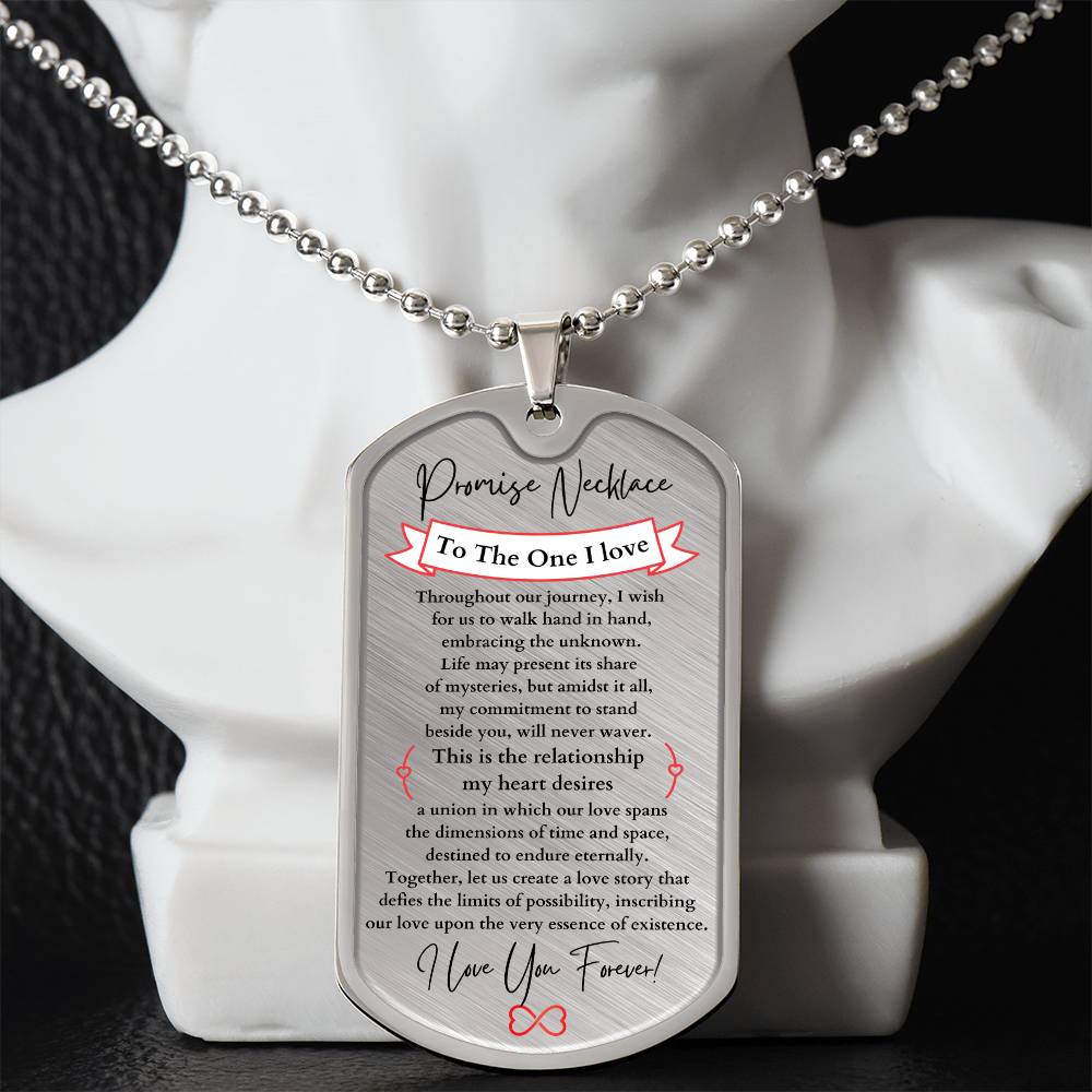 Personalized Promise Necklace Dog Tag for Him