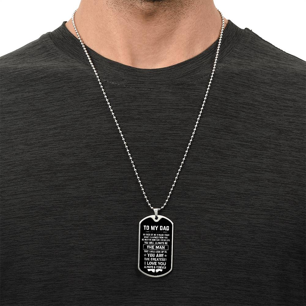 Dad The Man Dog Tag With Fist Bump