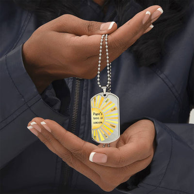 Papa's Rays Of Sunshine Dog Tag Necklace