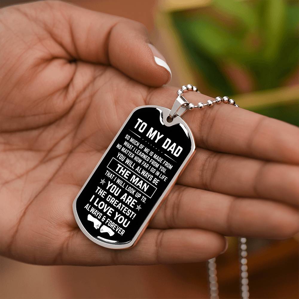 Dad The Man Dog Tag With Fist Bump