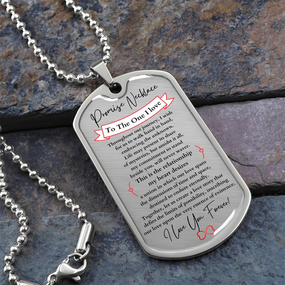 Personalized Promise Necklace Dog Tag for Him