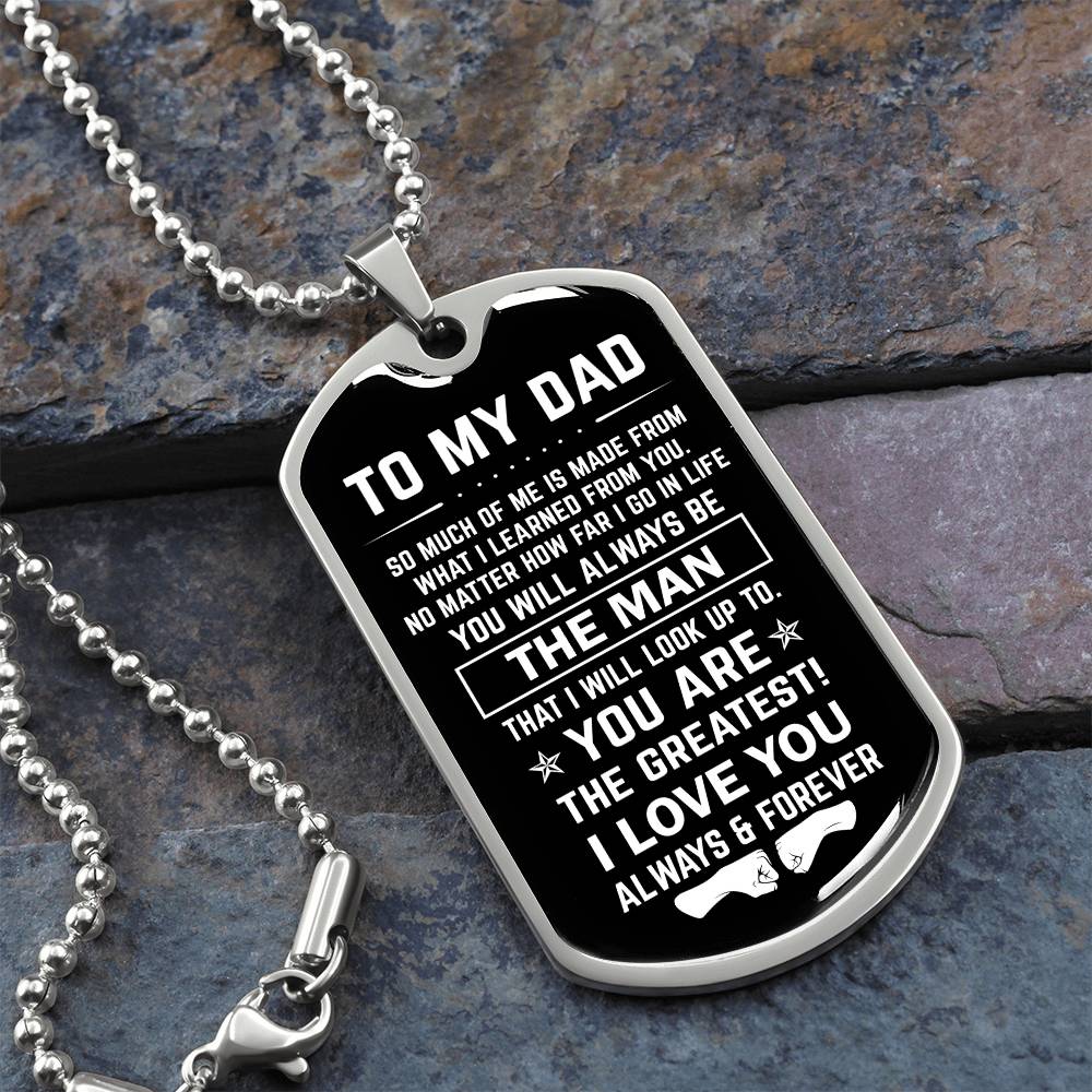 Dad The Man Dog Tag With Fist Bump