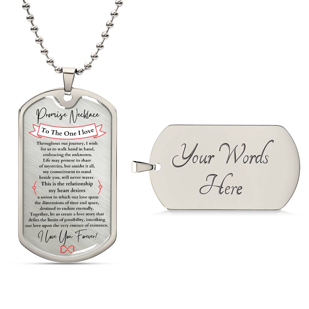 Personalized Promise Necklace Dog Tag for Him