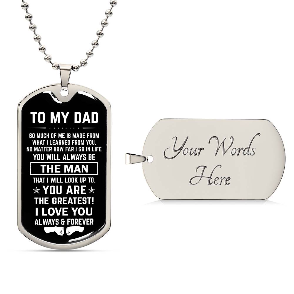 Dad The Man Dog Tag With Fist Bump