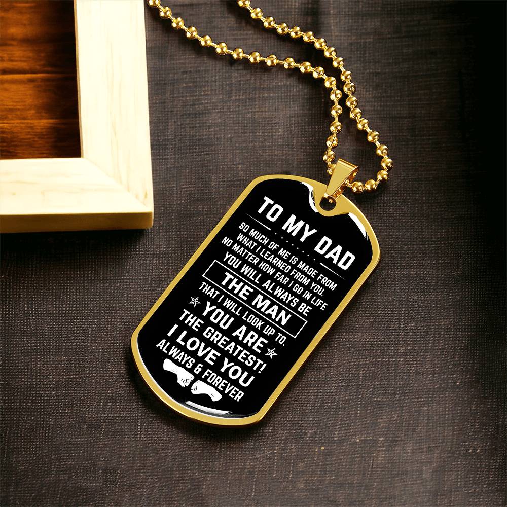 Dad The Man Dog Tag With Fist Bump