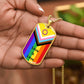 Personalized Pride Flag Love Is Love Dog Tag Necklace