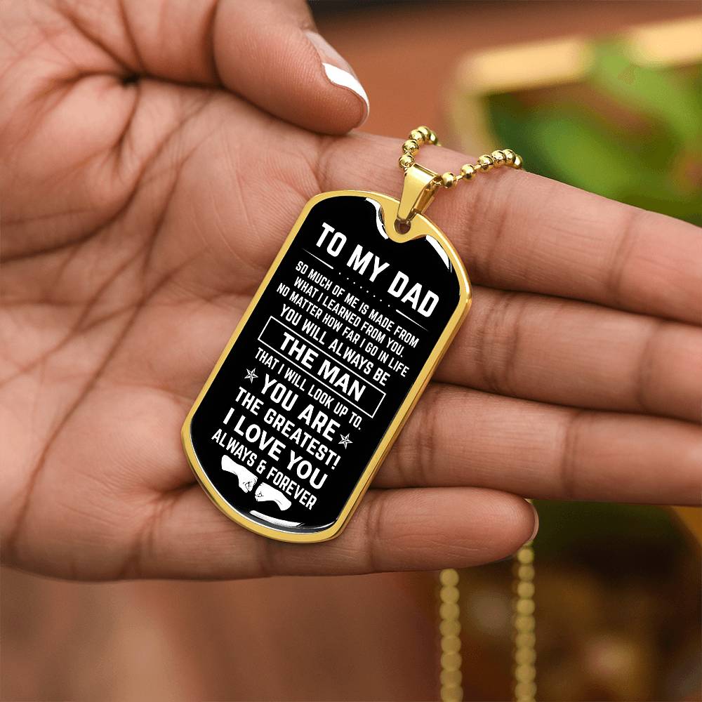 Dad The Man Dog Tag With Fist Bump