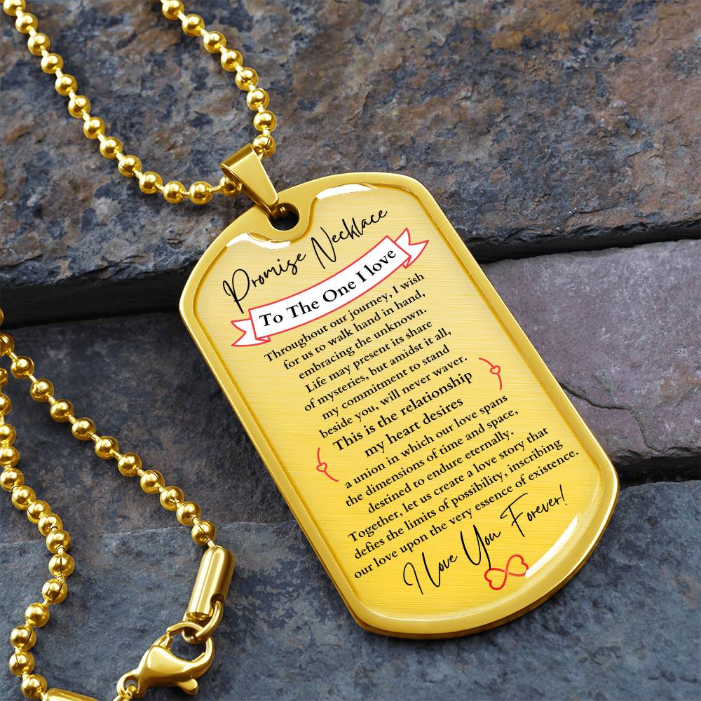 Personalized Promise Necklace Dog Tag for Him