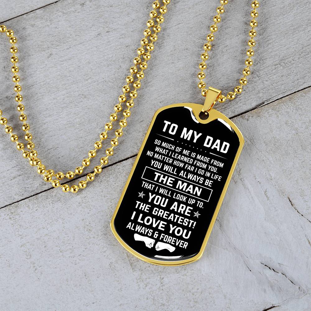 Dad The Man Dog Tag With Fist Bump