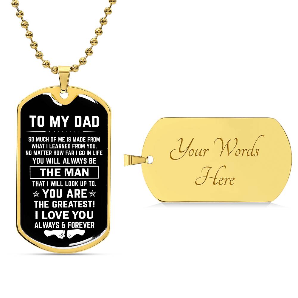 Dad The Man Dog Tag With Fist Bump