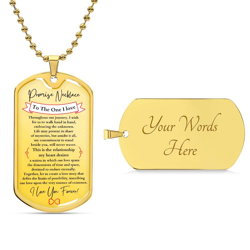 Personalized Promise Necklace Dog Tag for Him