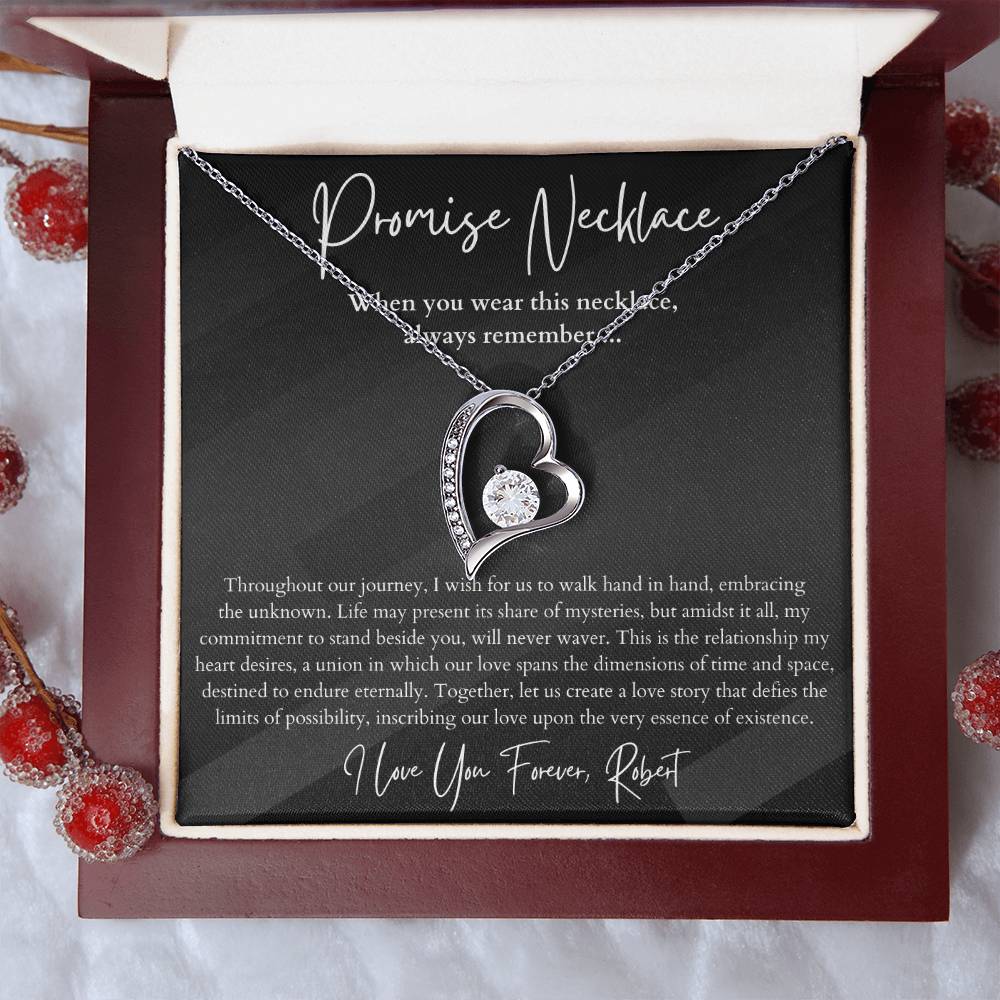 Personalized Promise Necklace Heart Pendant for Her