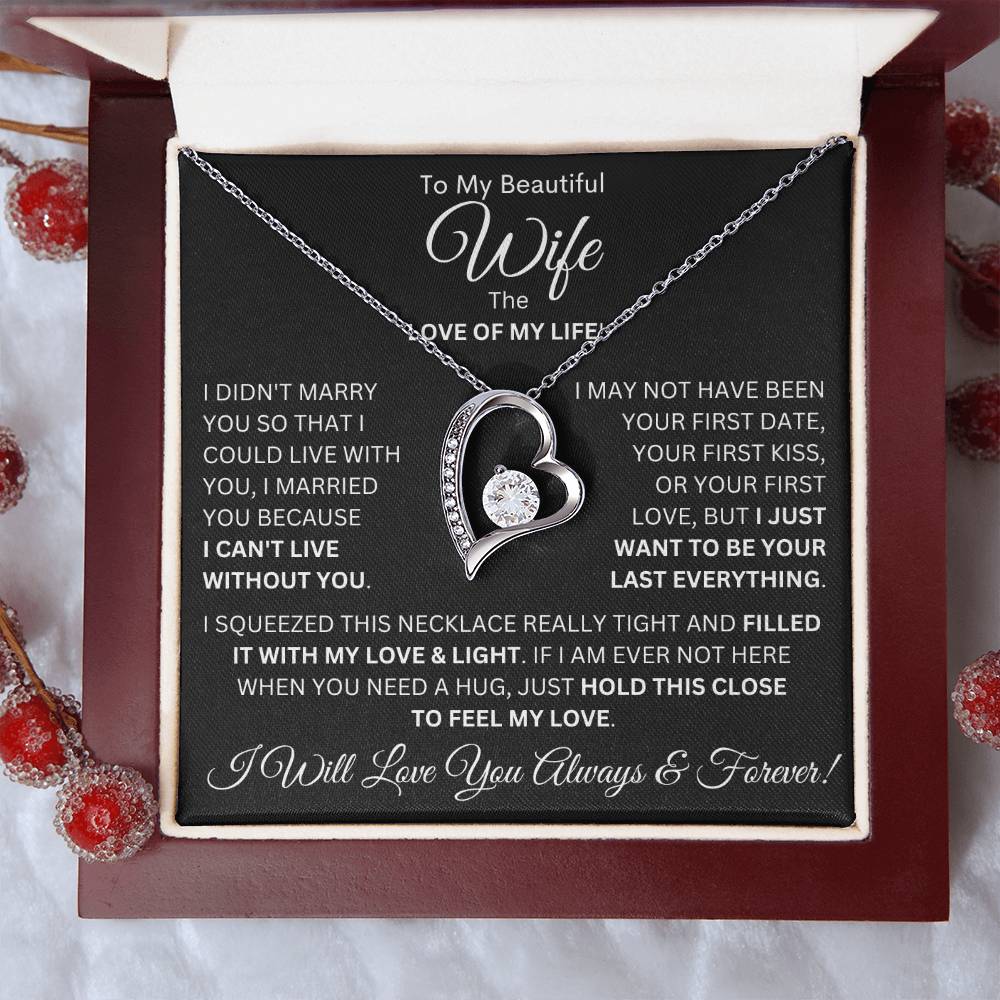 Personalized Wife Heart Pendant Necklace