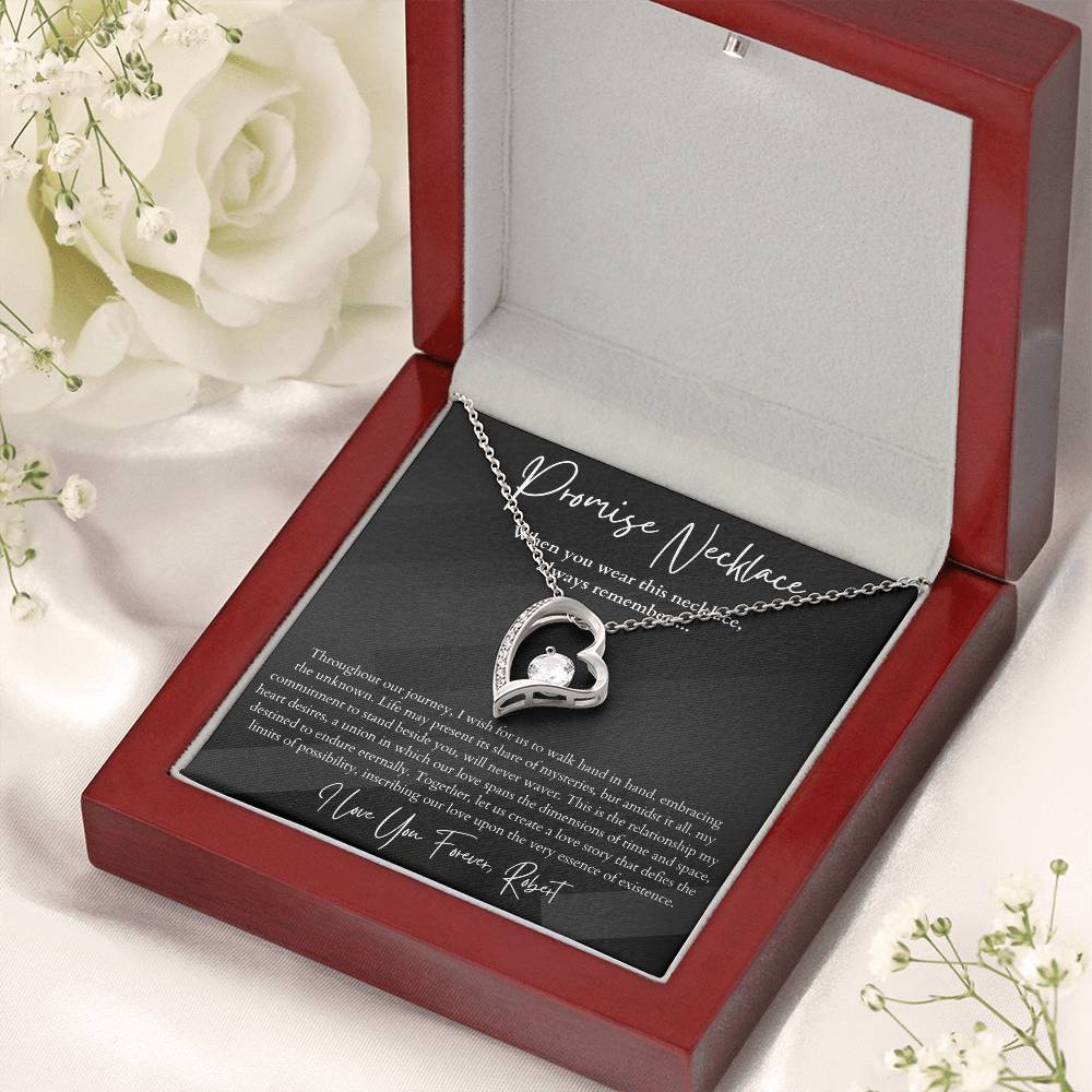 Personalized Promise Necklace Heart Pendant for Her